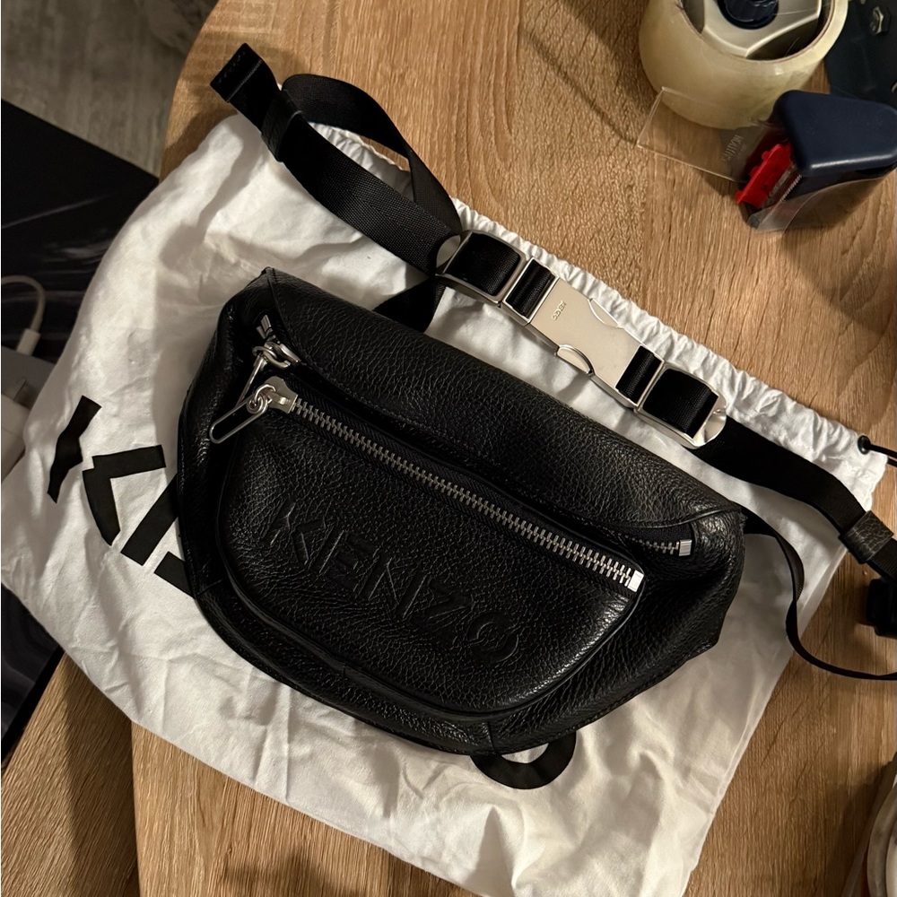 Kenzo Black Leather Cross Body Bag